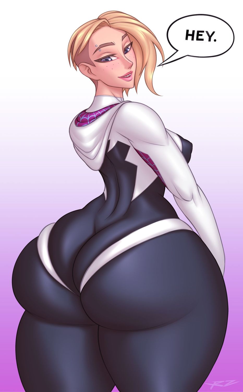 Spider-Gwen and Gwen Stacy Fat Ass Solo Huge Ass Thick Ass Pawg Tits