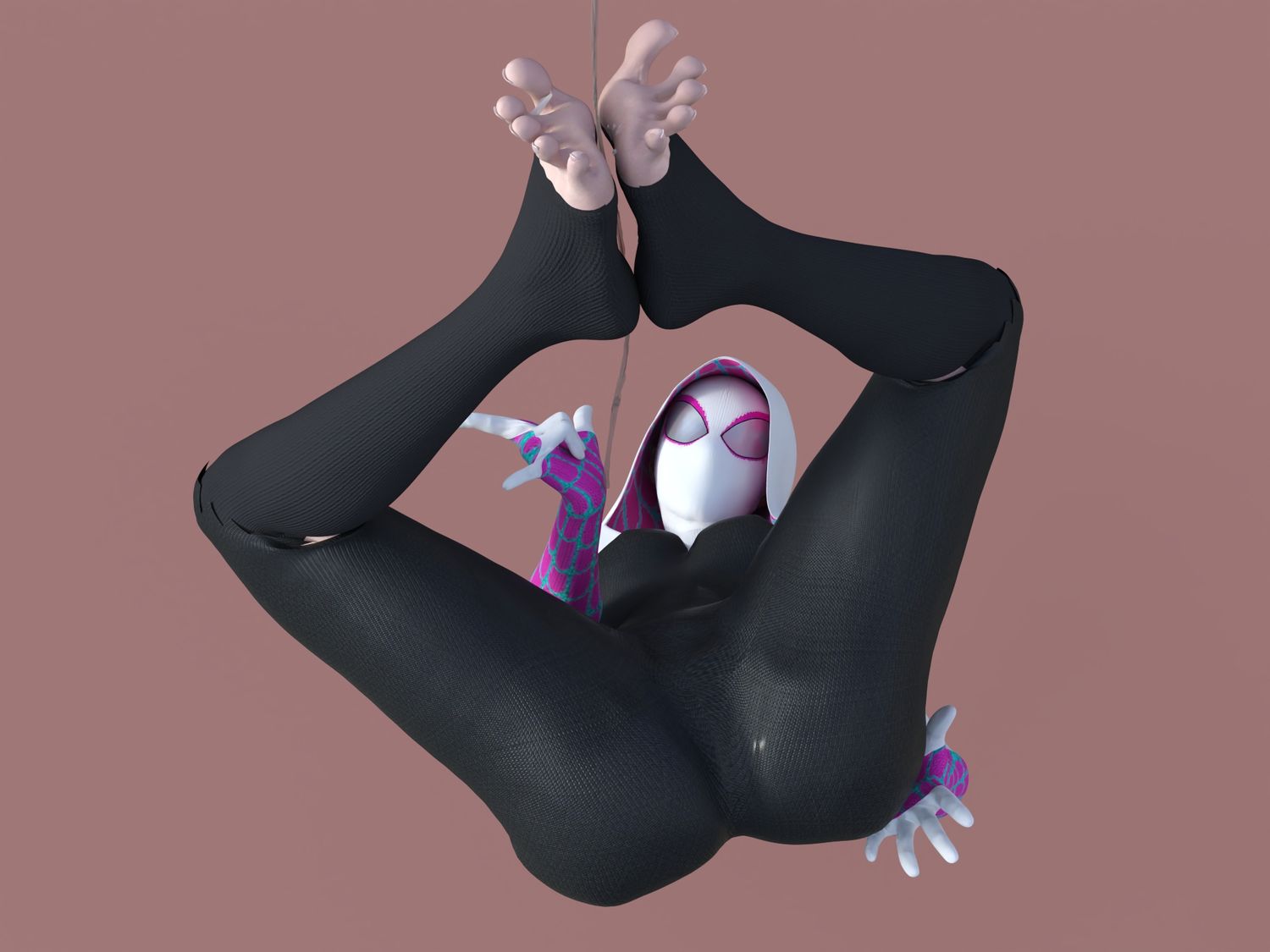 Spider-Gwen and Gwen Stacy Feet Up Foot Fetish Female Only Feet Solo