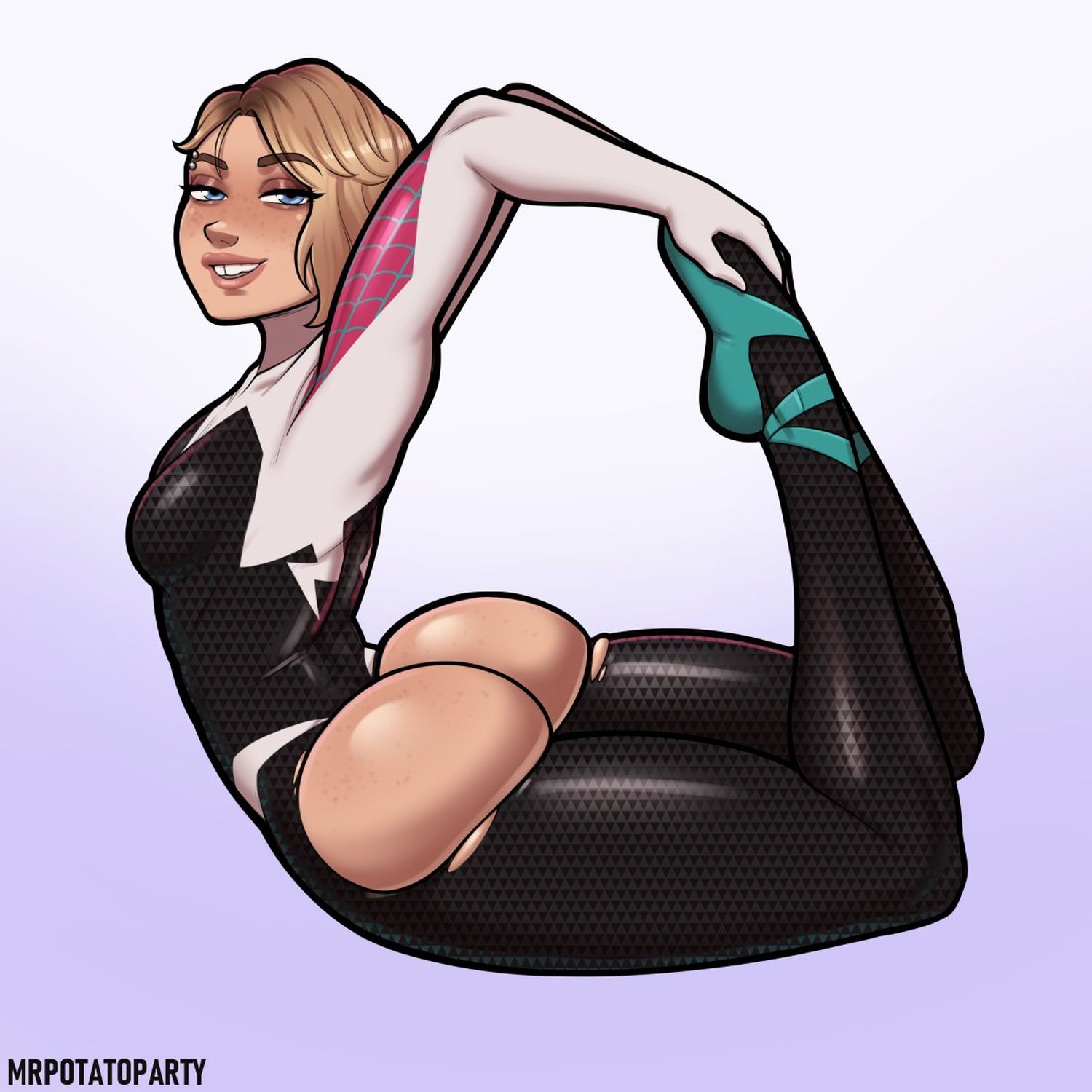 Spider-Gwen and Gwen Stacy Solo Female Only Dat Ass Blonde