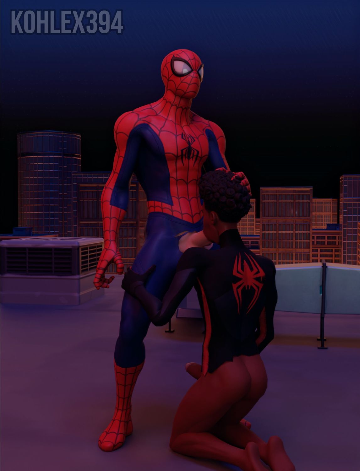 Spider-Man and Miles Morales Gay Sex Blowjob Gay