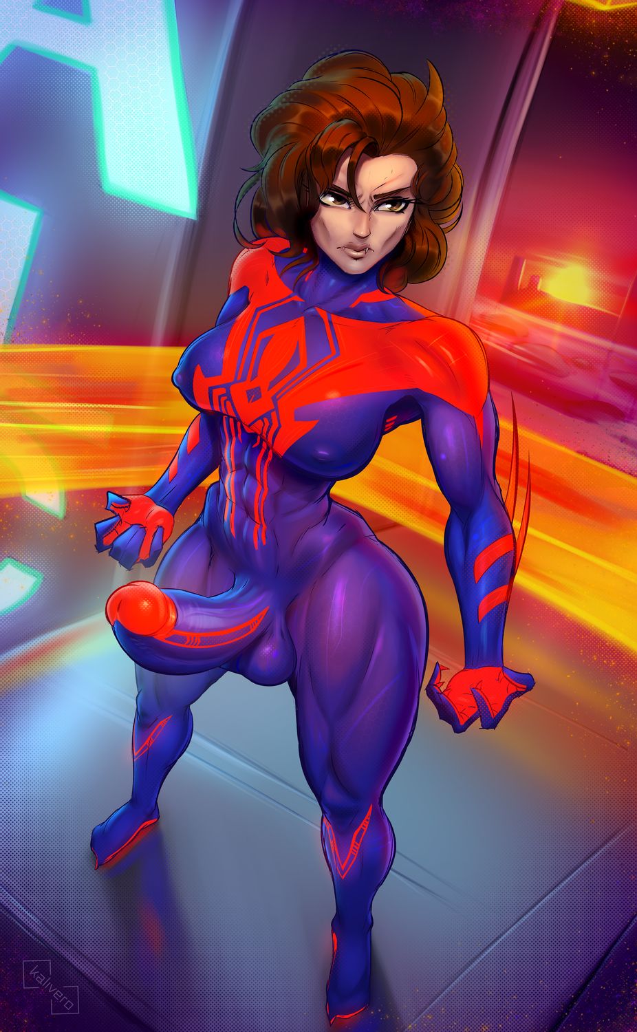 Spider-Woman and Miguel O’Hara Superheroine Latina Mature