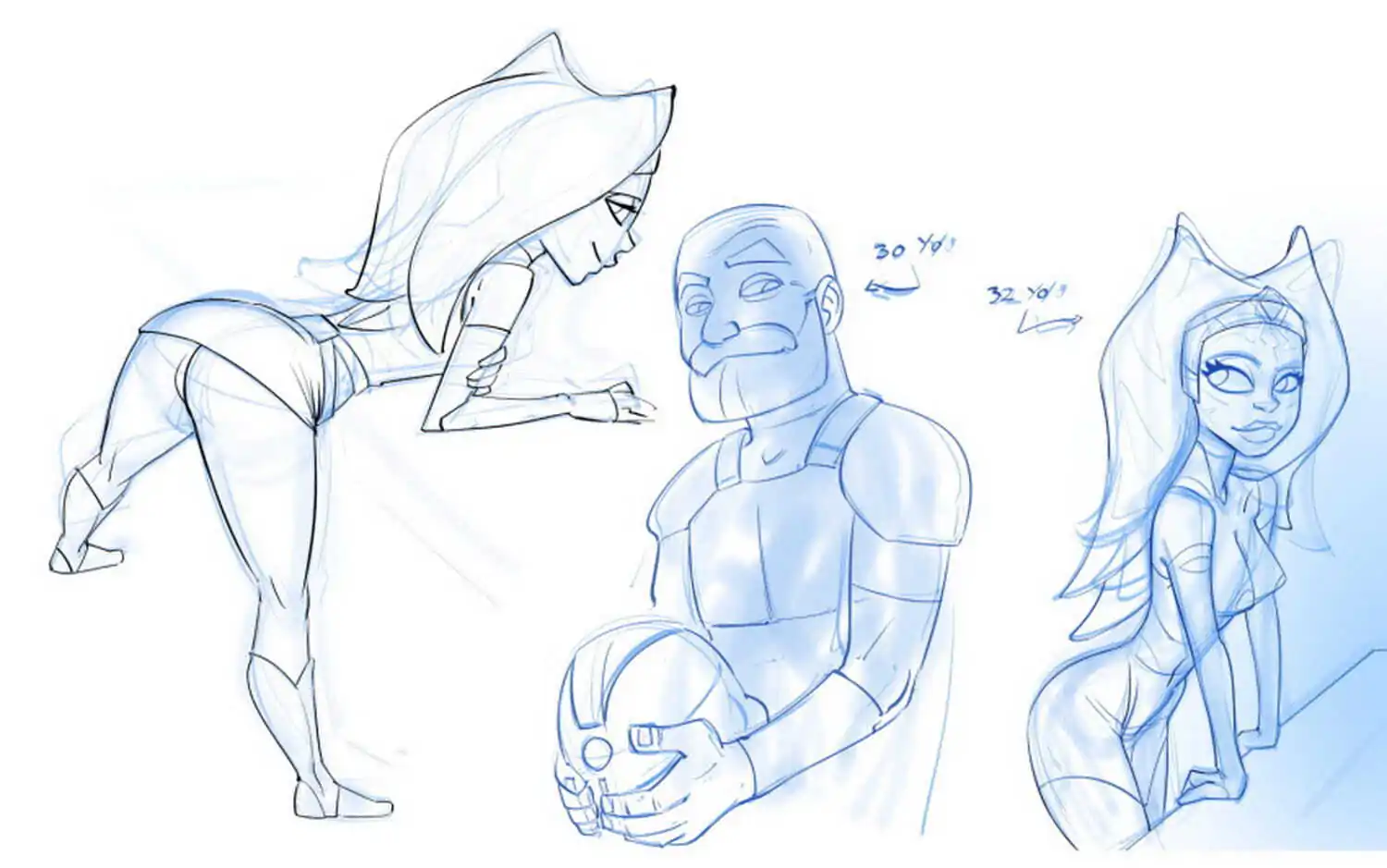Ahsoka Tano and Captain Rex Nipples Curvy Tits