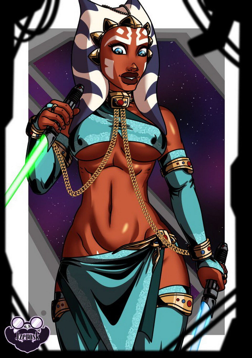 Slave Ahsoka Female Only Posing Muscular Female