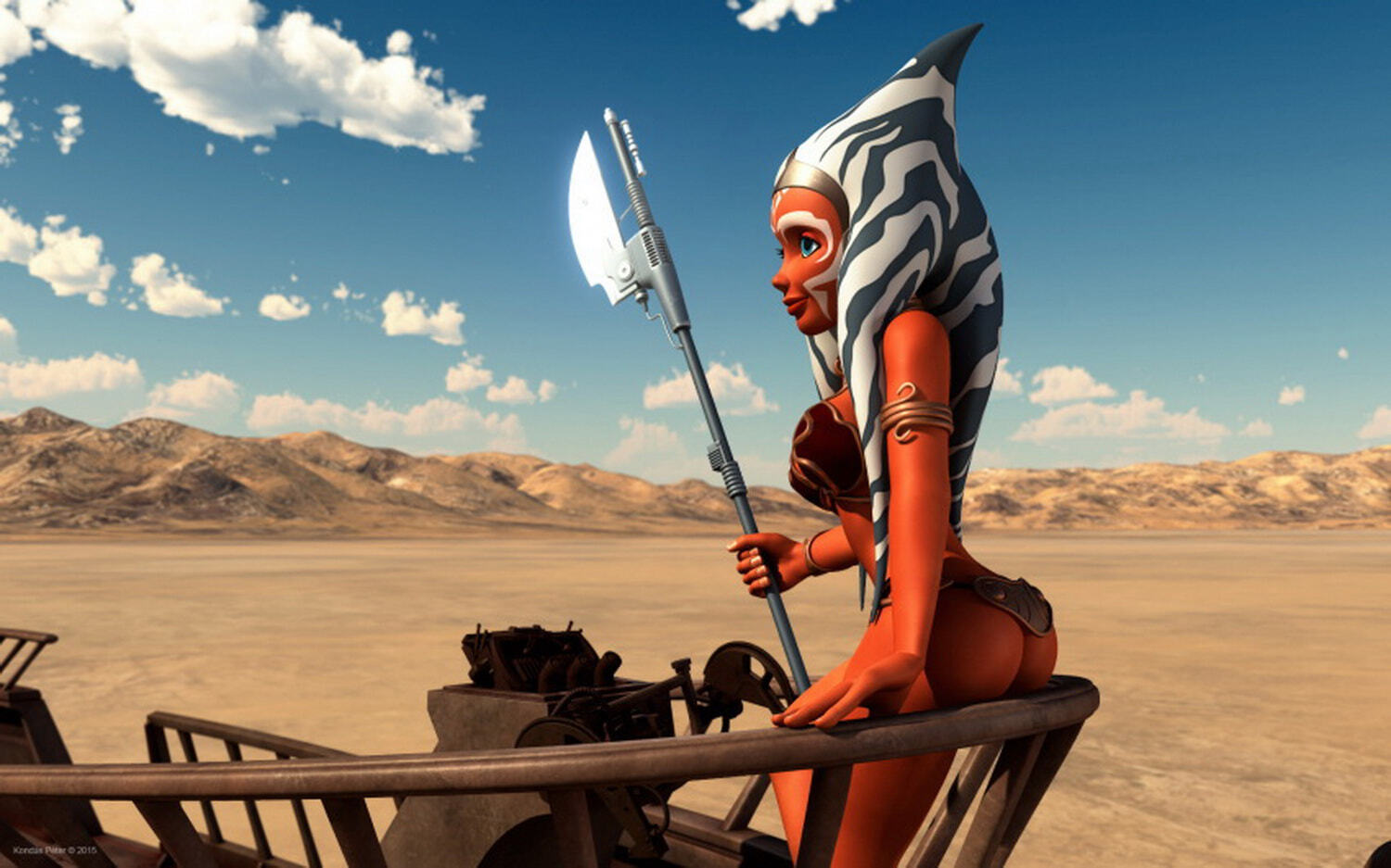 Ahsoka Tano and Togruta Alien Posing Solo Busty Female Only Curvy