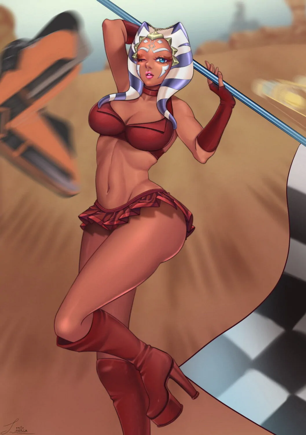 Ahsoka Tano and Togruta Female Only Legs Alien Heels Solo