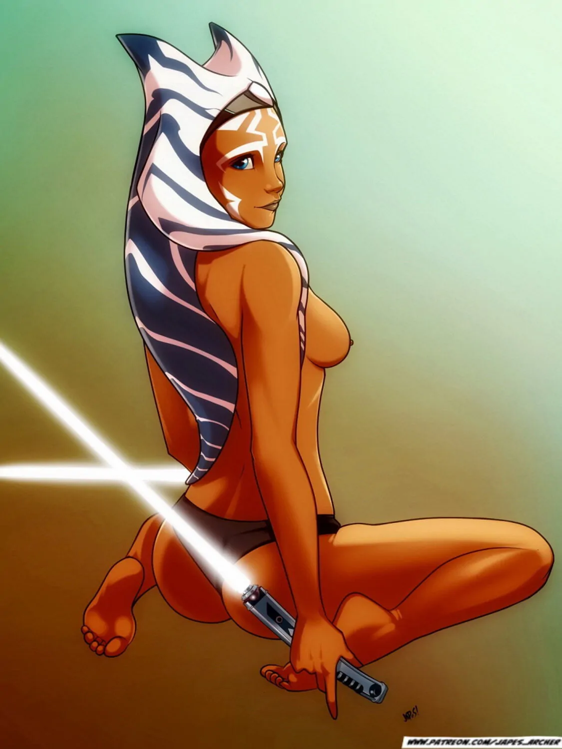 Ahsoka Tano and Togruta Panties Tits Female Only Alien Nipples Feet