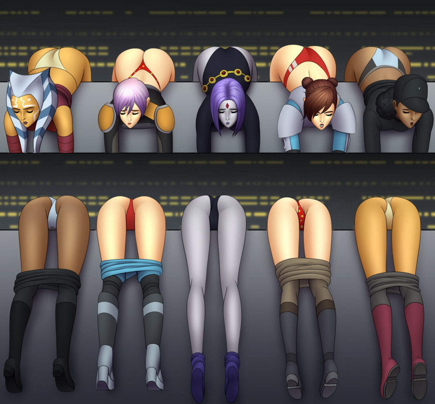 Ahsoka Tano and Torra Doza Dark Skin Dark Skinned Female Panties