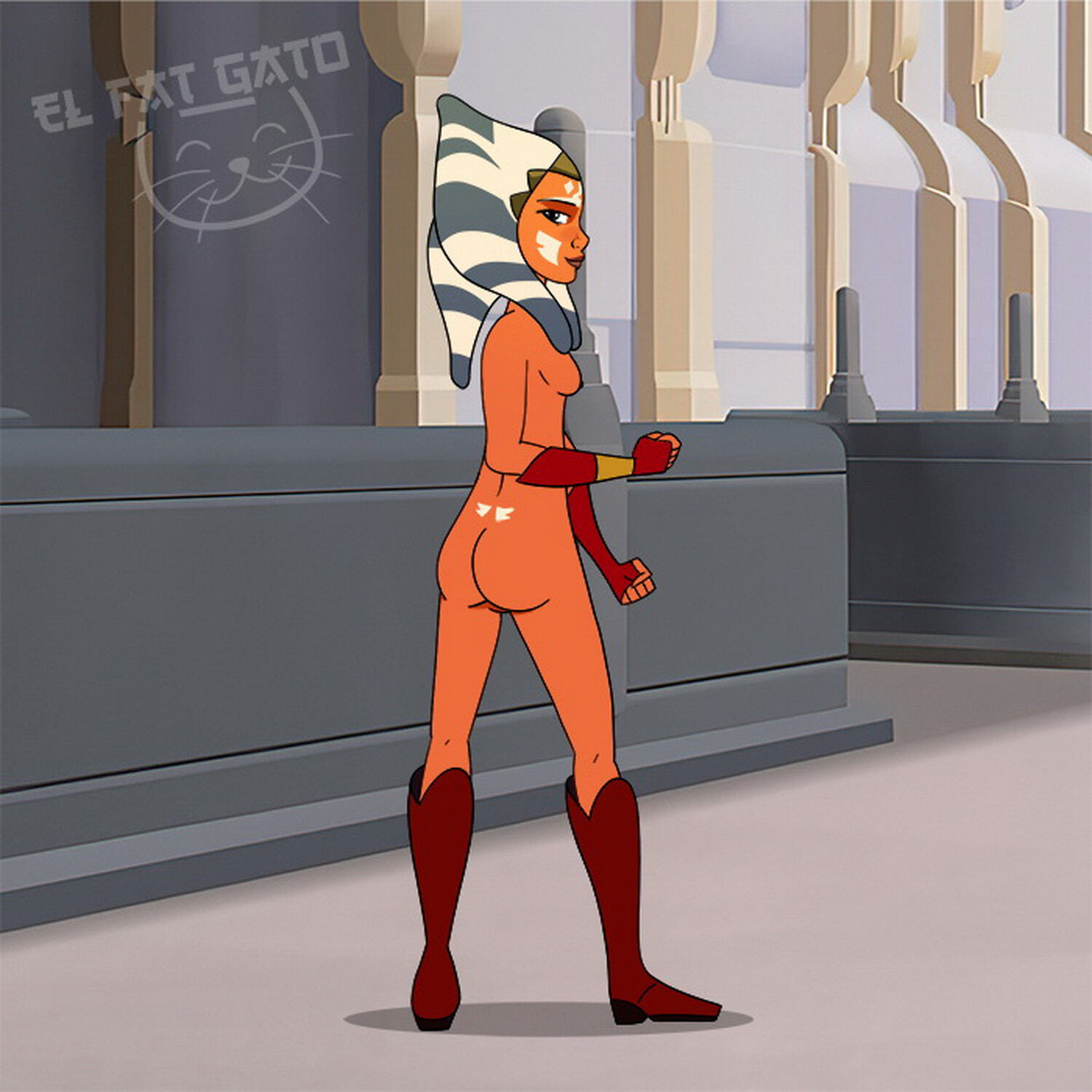 Ahsoka Tano Solo Tits Female Only Nipples Nude