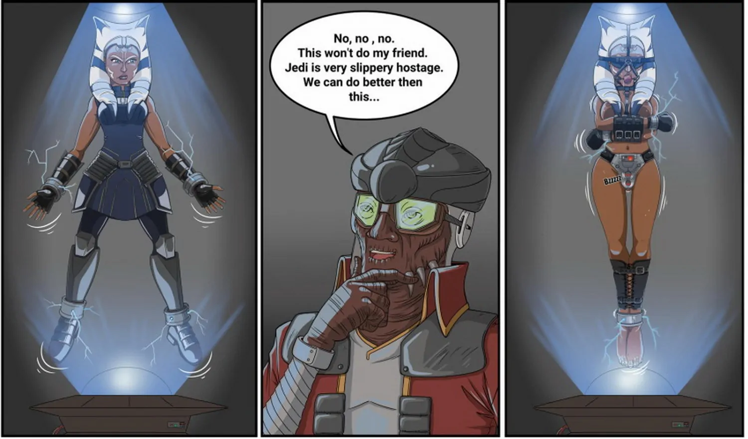 Ahsoka Tano Wet Tits Gag Alien Topless Vibrator Bondage Feet
