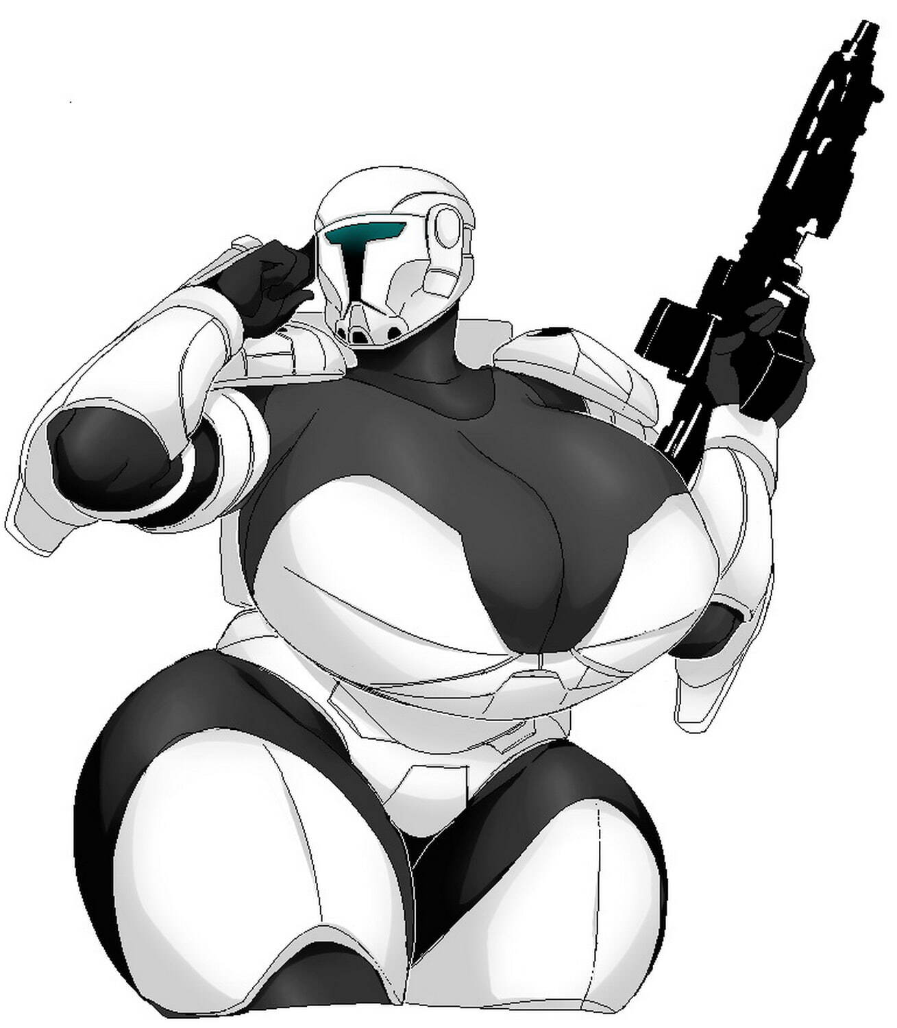Clone Trooper Huge Ass Thicc Giant Breasts Tits Hyper Butt Solo.
