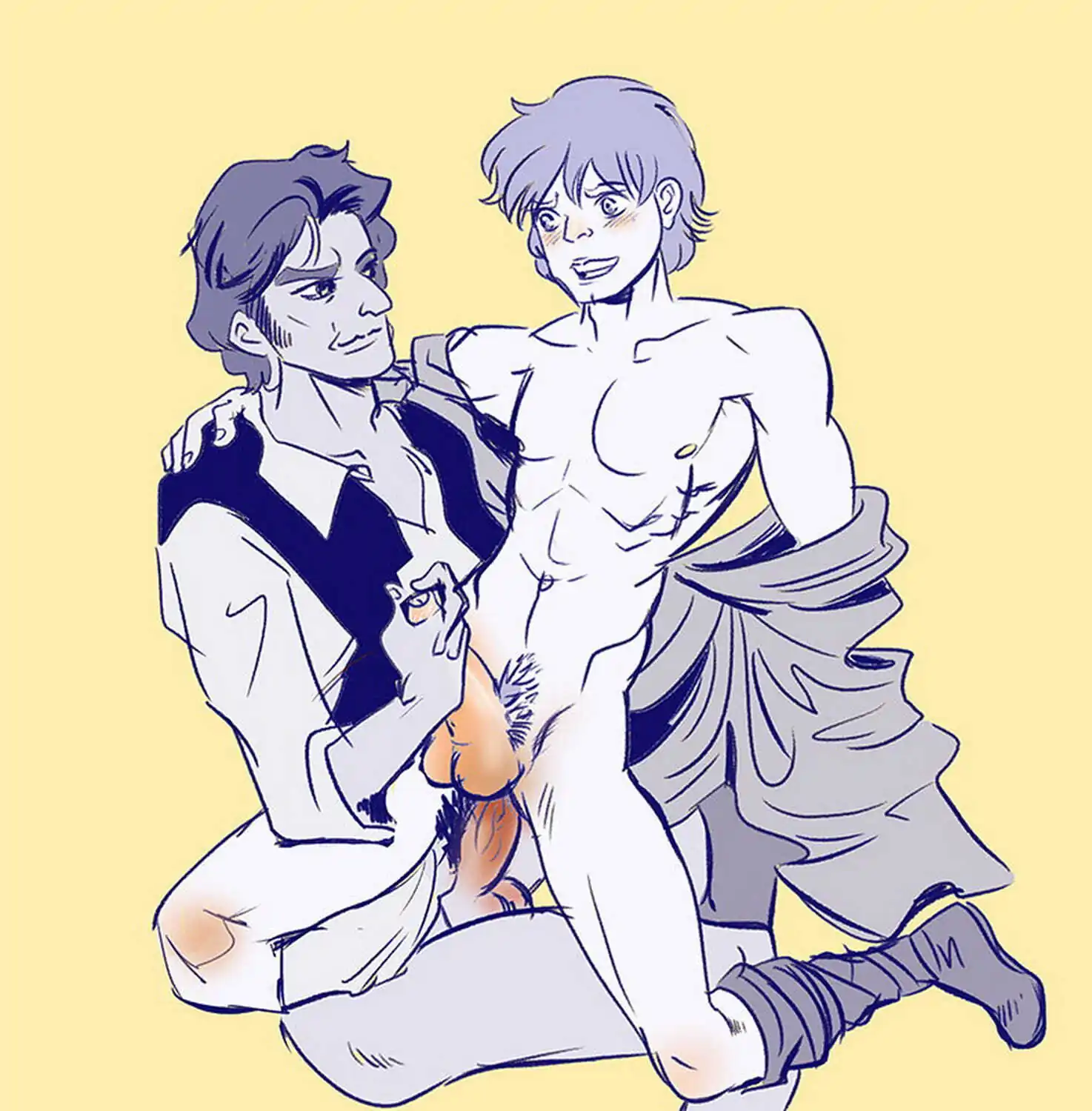 Han Solo and Luke Skywalker Anal Sex Gay Anal Penetration Pubic Hair