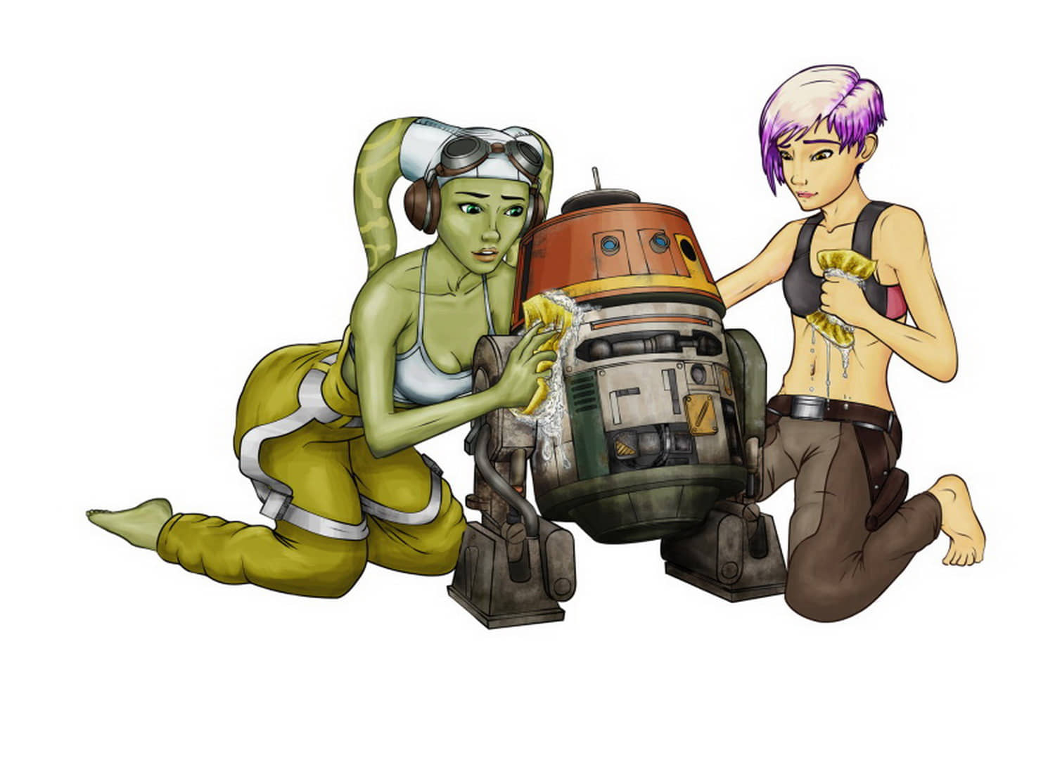 Hera Syndulla and Chopper Tits Alien Big Breast Feet