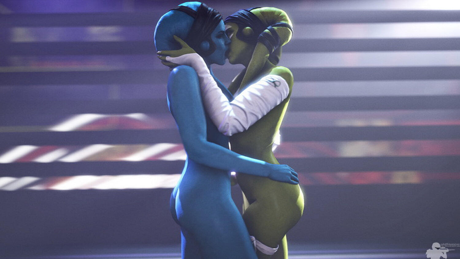 Jedi and Twi’Lek Hand On Butt Nude Yuri Female Only Alien