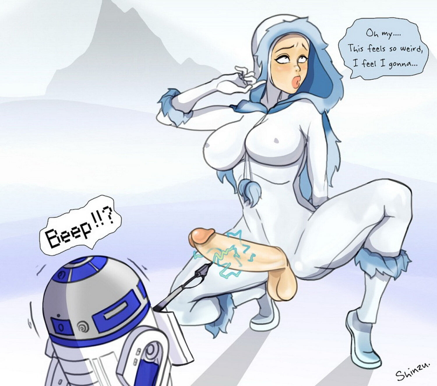 Padme Amidala and Astromech Droid Penis Huge Penis Tits Milf Futa