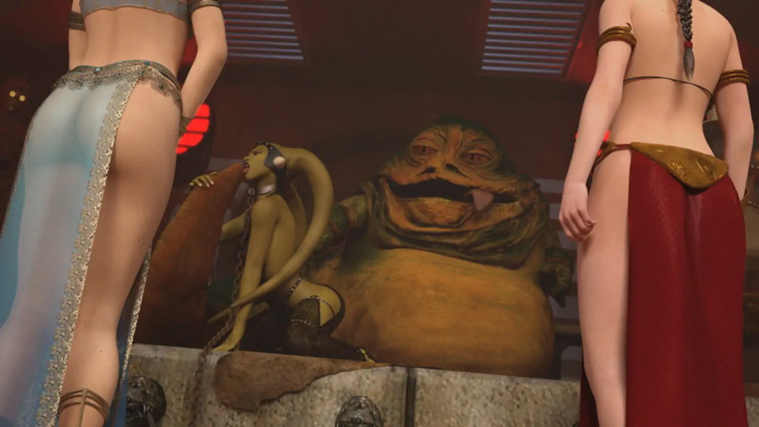Padme Amidala and Jabba The Hutt Submissive Female
