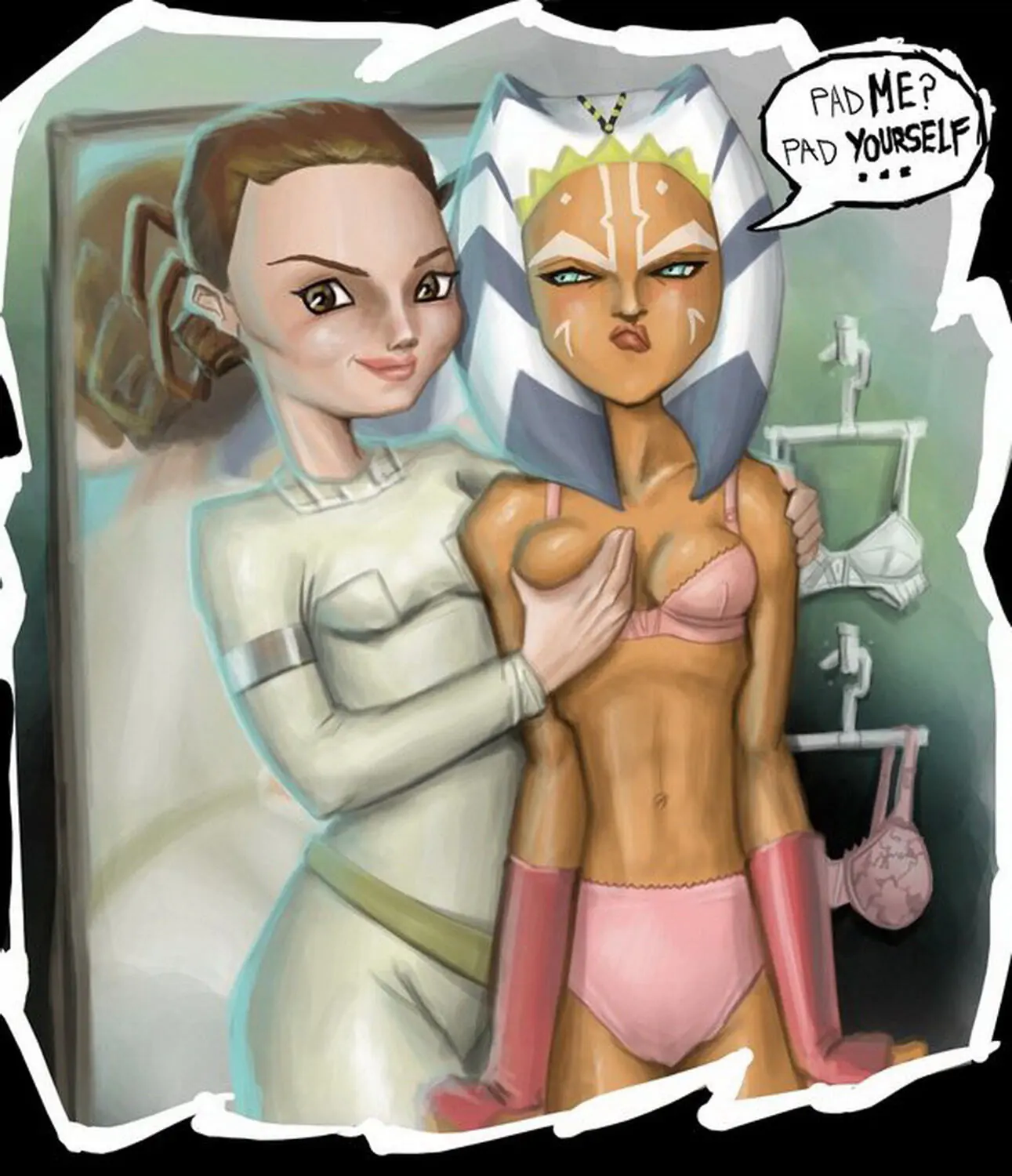 Padme Amidala and Togruta Yuri Alien Femdom Female Only Panties