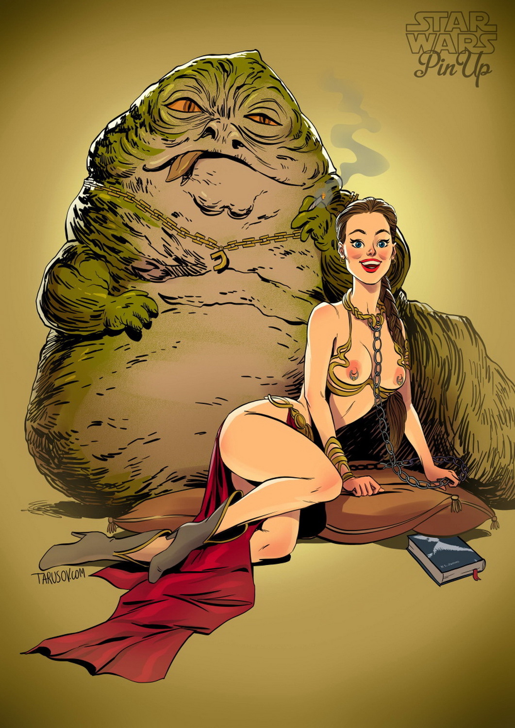 Princess Leia Organa and Hutt Monster Nipples Fat Legs Swimsuit Tits