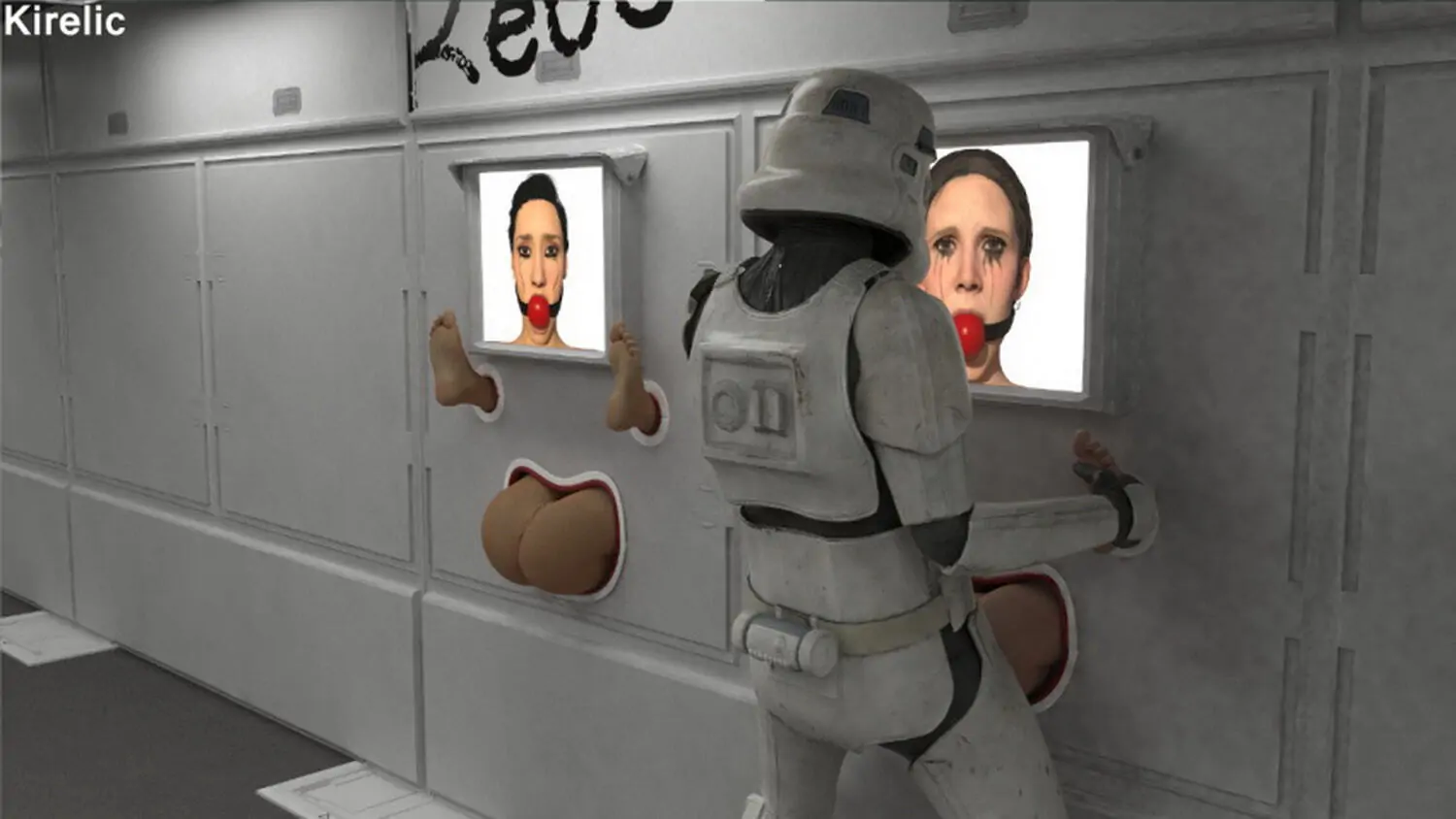 Princess Leia Organa and Stormtrooper Sex Gag Gagged Posing Nude