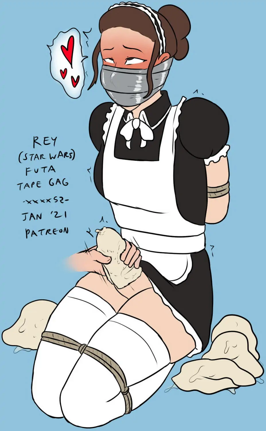 Rey Futa Futanari Bondage Penis Rope Bondage Tape Gag