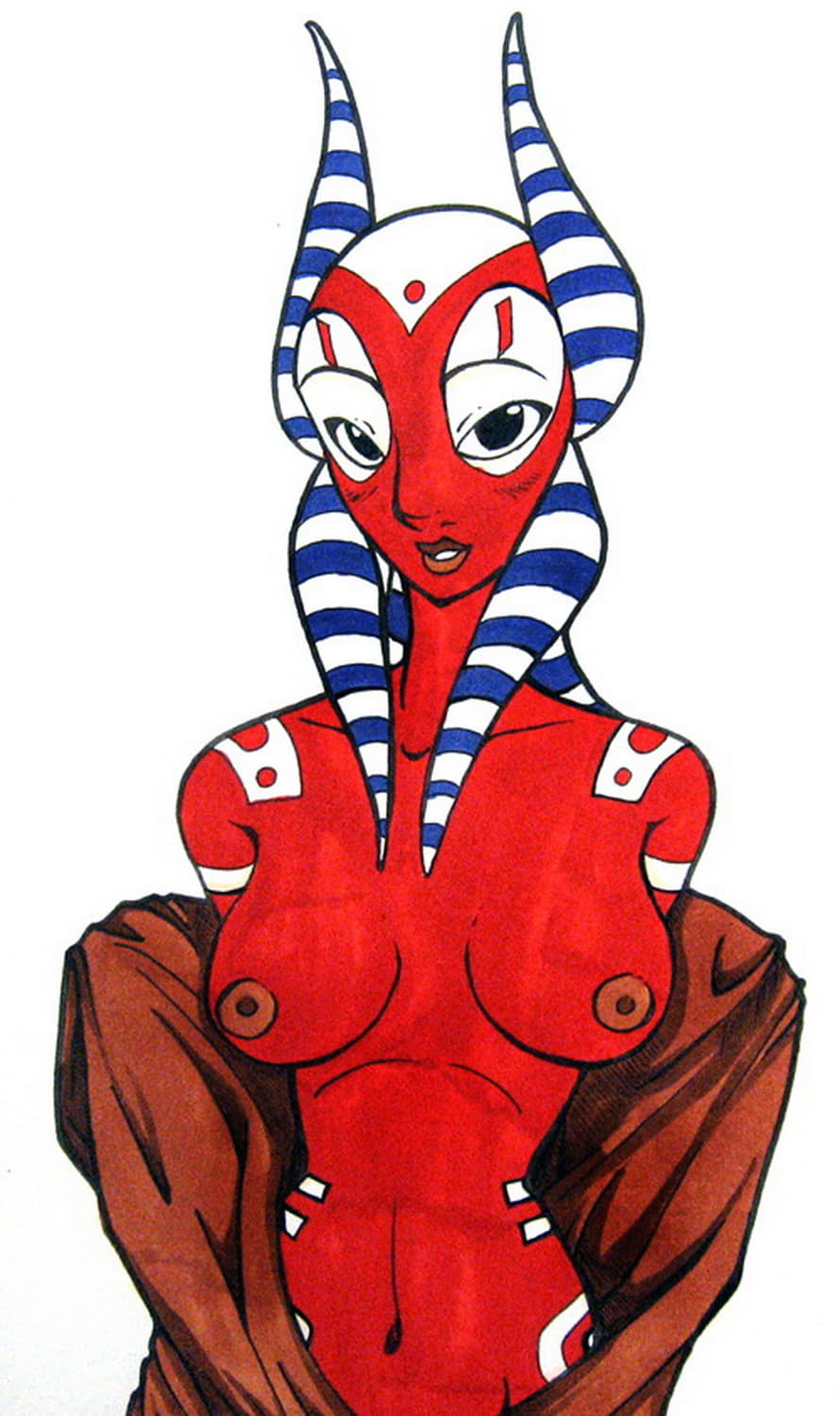 Shaak Ti and Togruta Tits Female Only Nipples Solo Alien