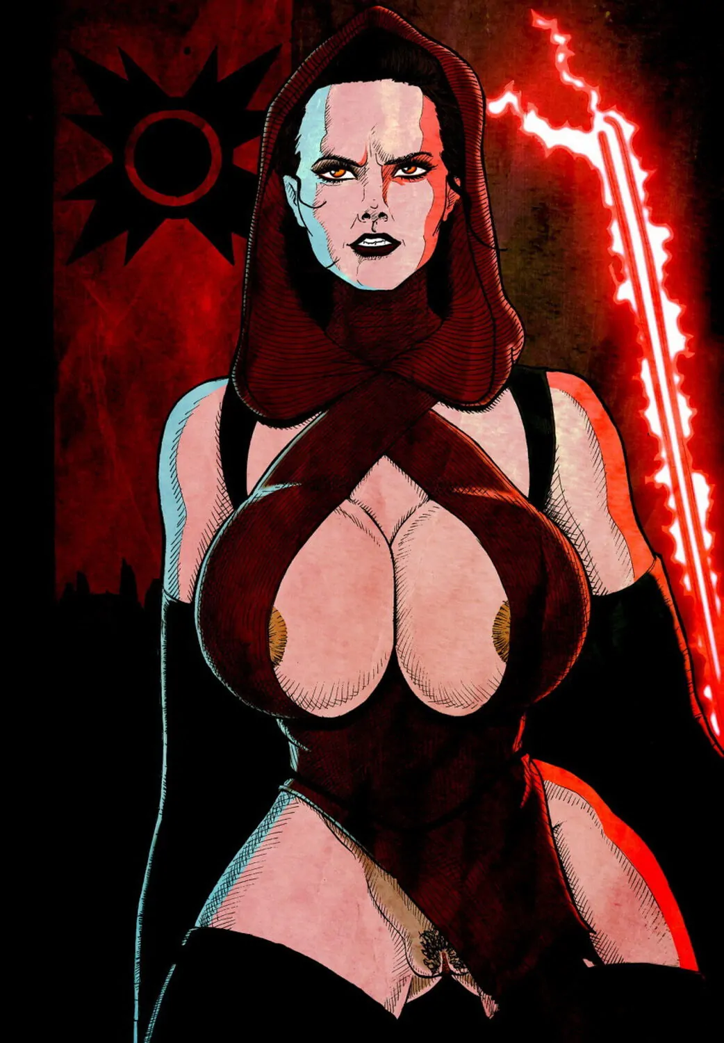 Sith and Sith Rey Female Only Busty Big Breast Vagina Posing Nipples