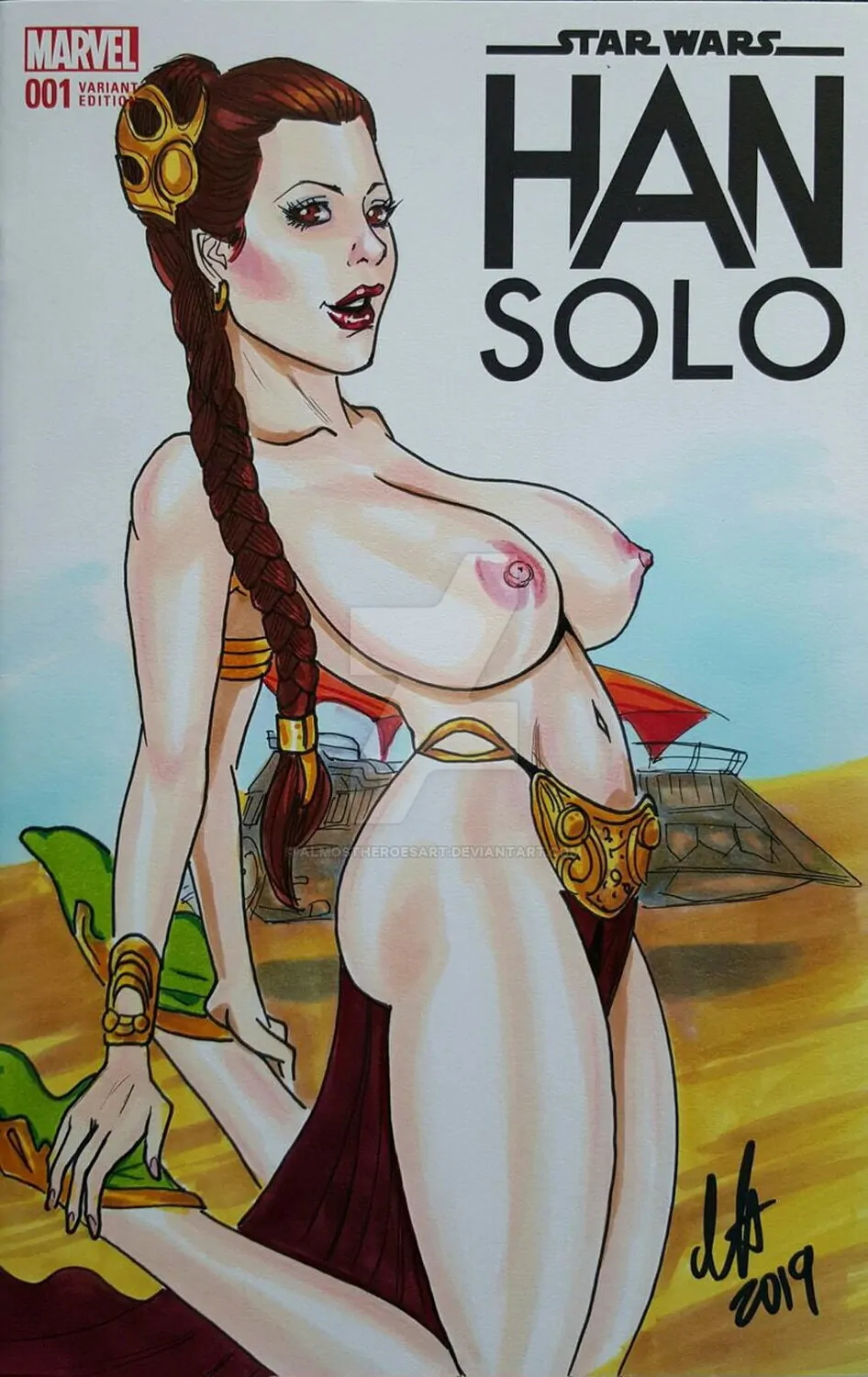 Slave Leia Topless Erect Nipples