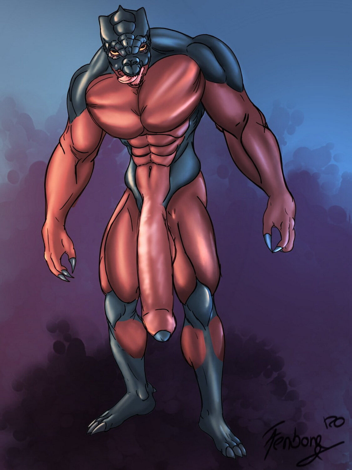 Trandoshan Feet Long Penis Solo Muscular Muscular Legs Penis