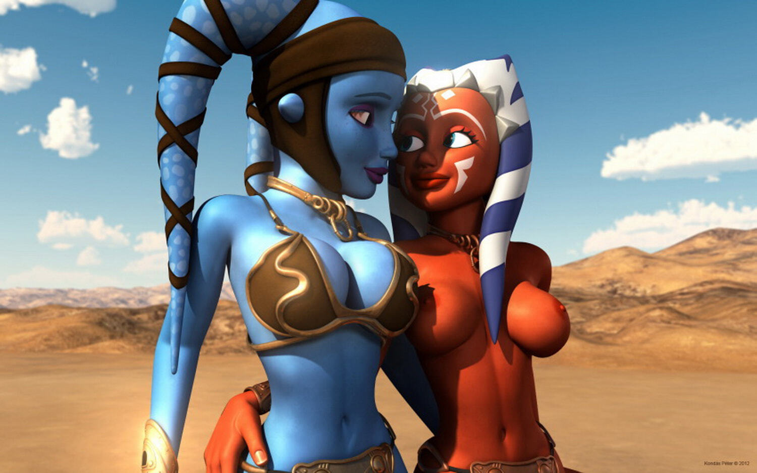 Twi’Lek and Jedi Curvy Topless Erect Nipples Female Only Busty