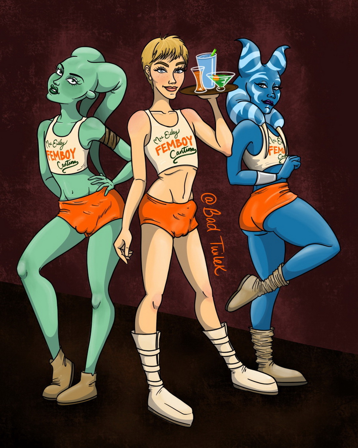 Twi’Lek and Togruta Legs Femboy Blonde