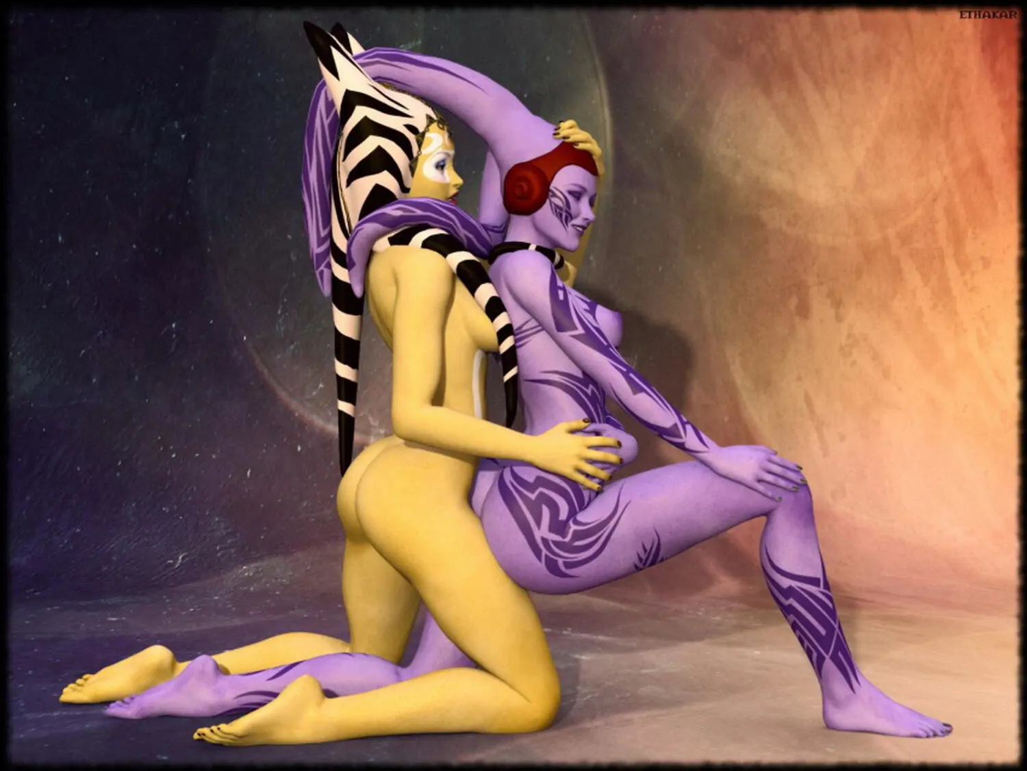 Twi’Lek and Togruta Yuri Alien