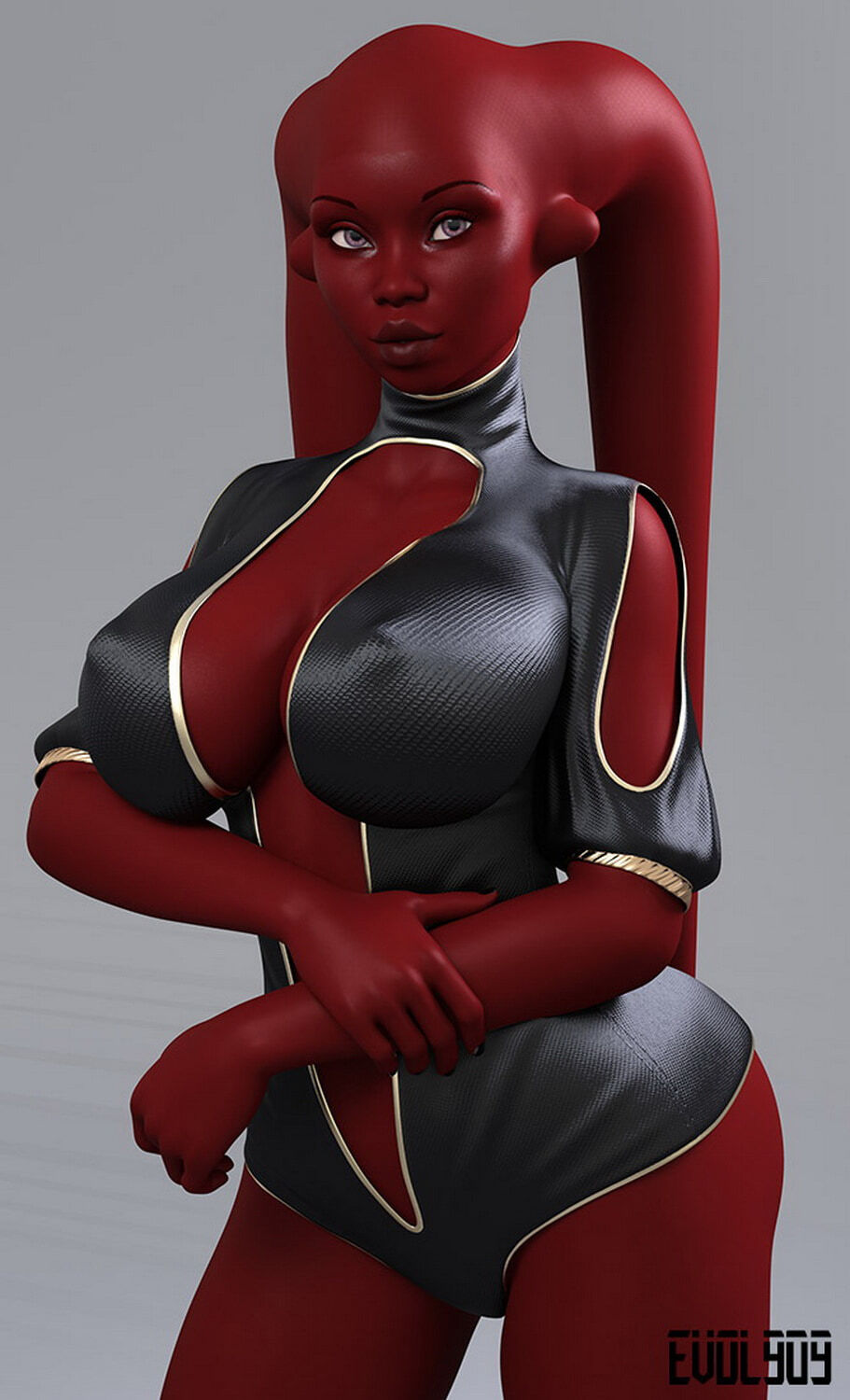 Twi’Lek Curvy Posing Erect Nipples Big Breast Female Only Alien