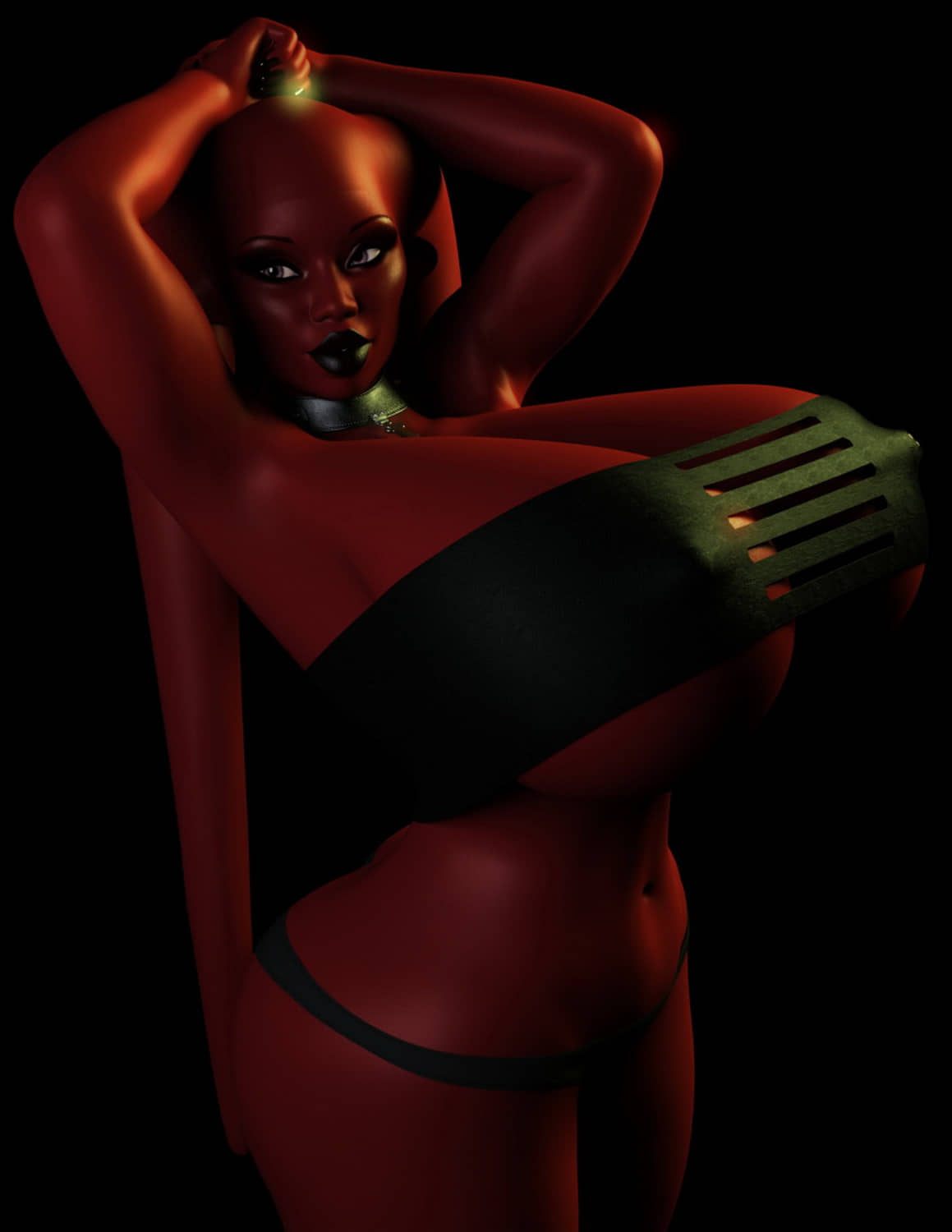 Twi’Lek Erect Nipples Posing Solo Female Only Curvy Big Breast Alien