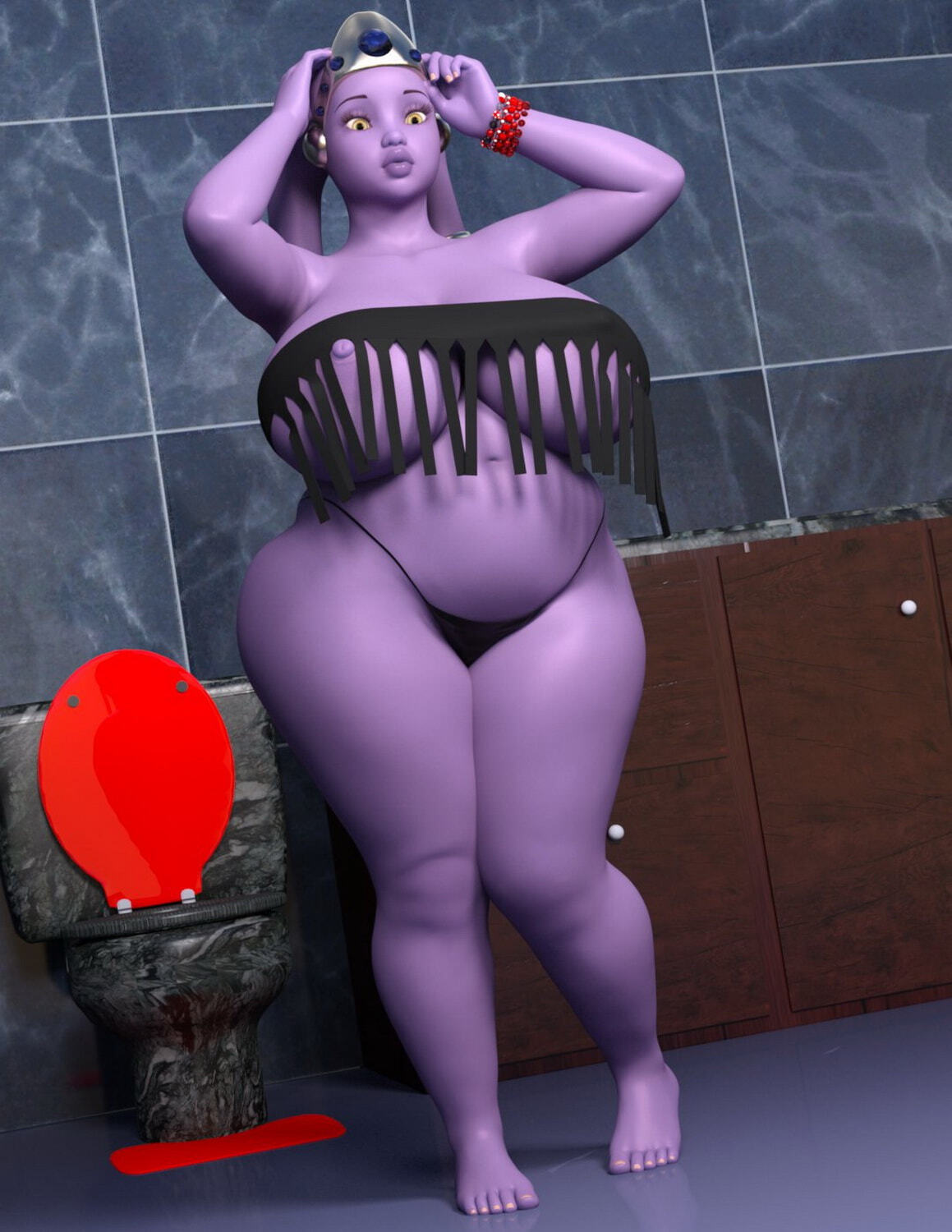 Twi’Lek Female Only Chubby Alien Curvy Busty Big Breast Solo