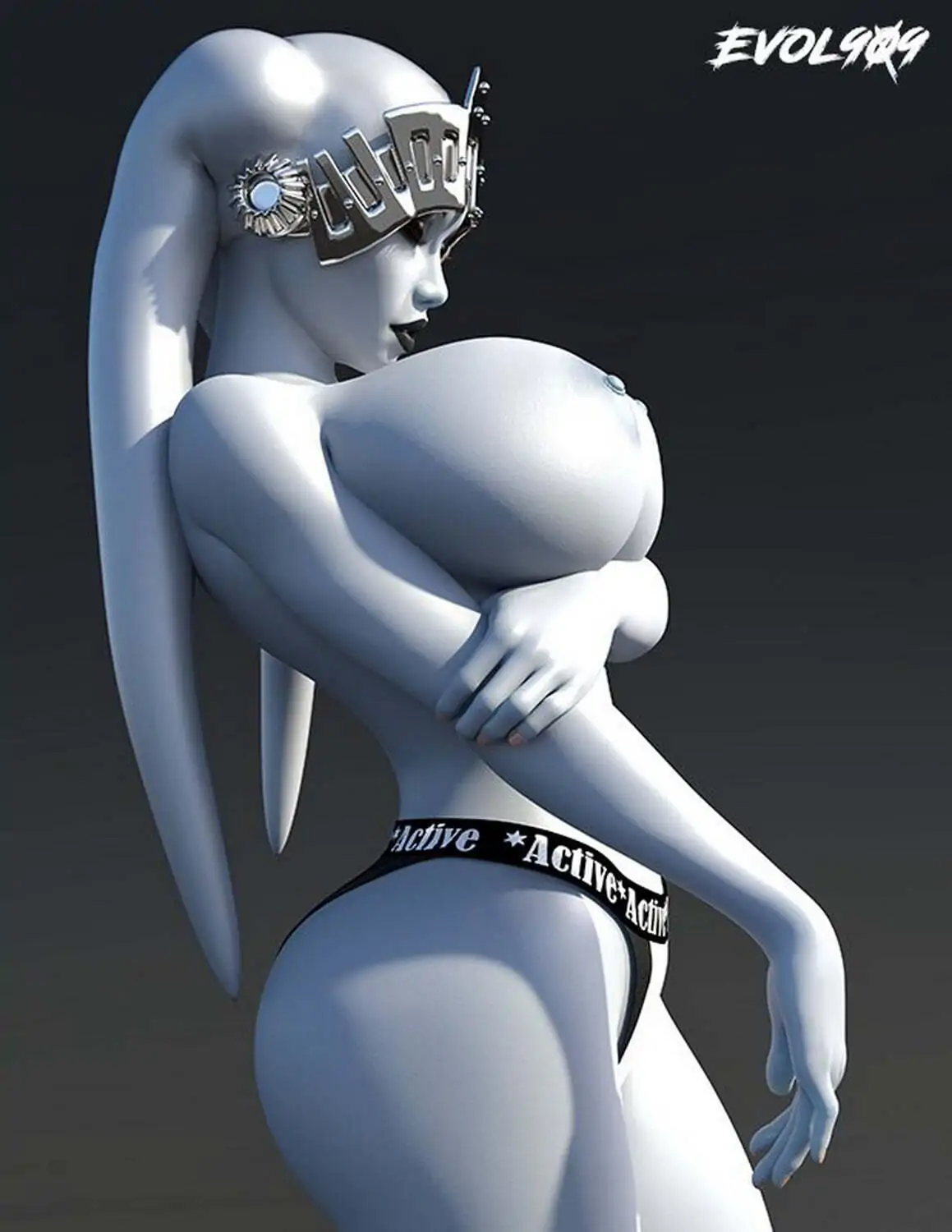 Twi’Lek Posing Busty Alien Curvy Big Breast Female Only Solo