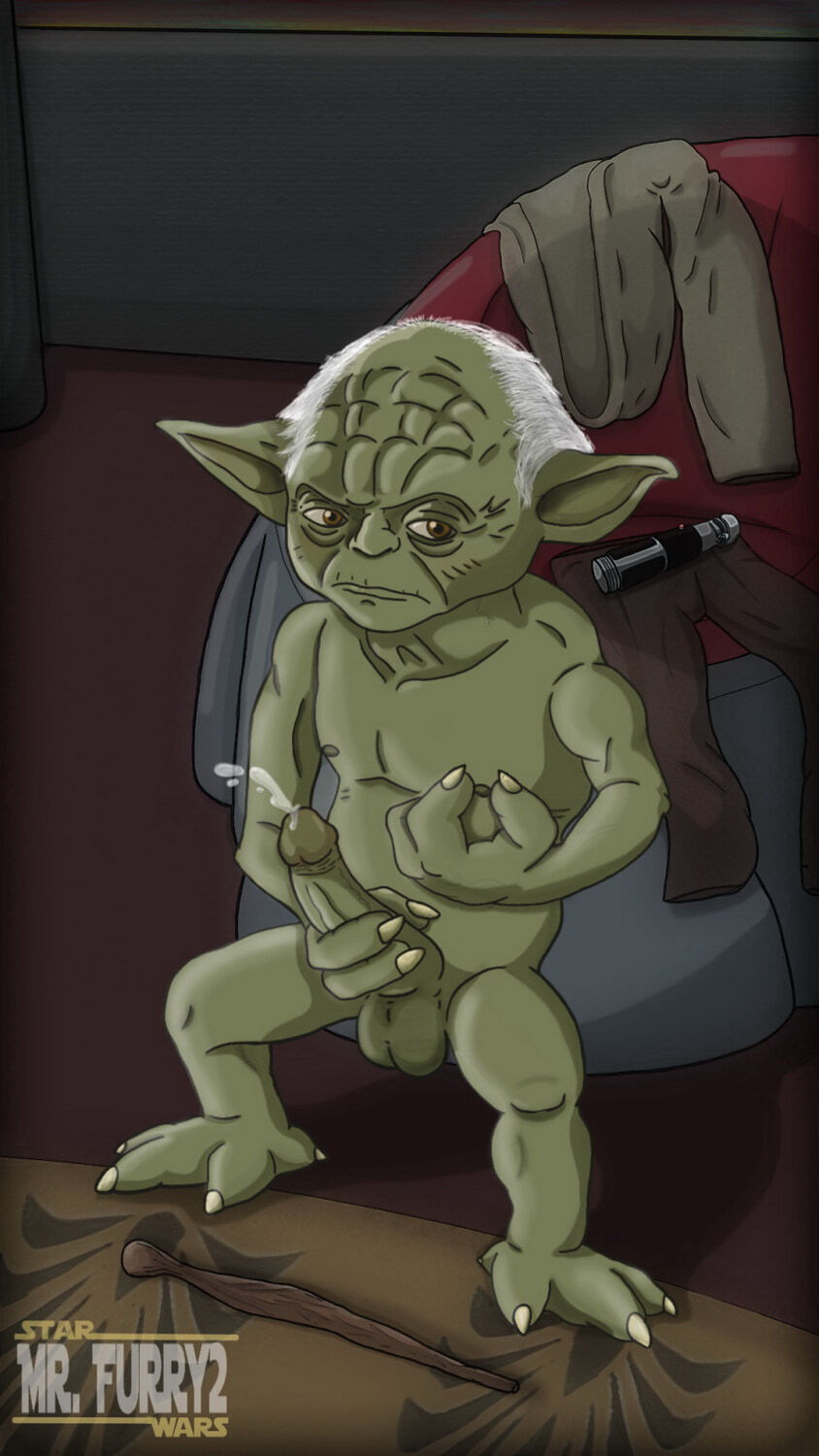 Yoda and Jedi Cumshot Nipples Cum Solo Male Stroking Cock Dick Sperm