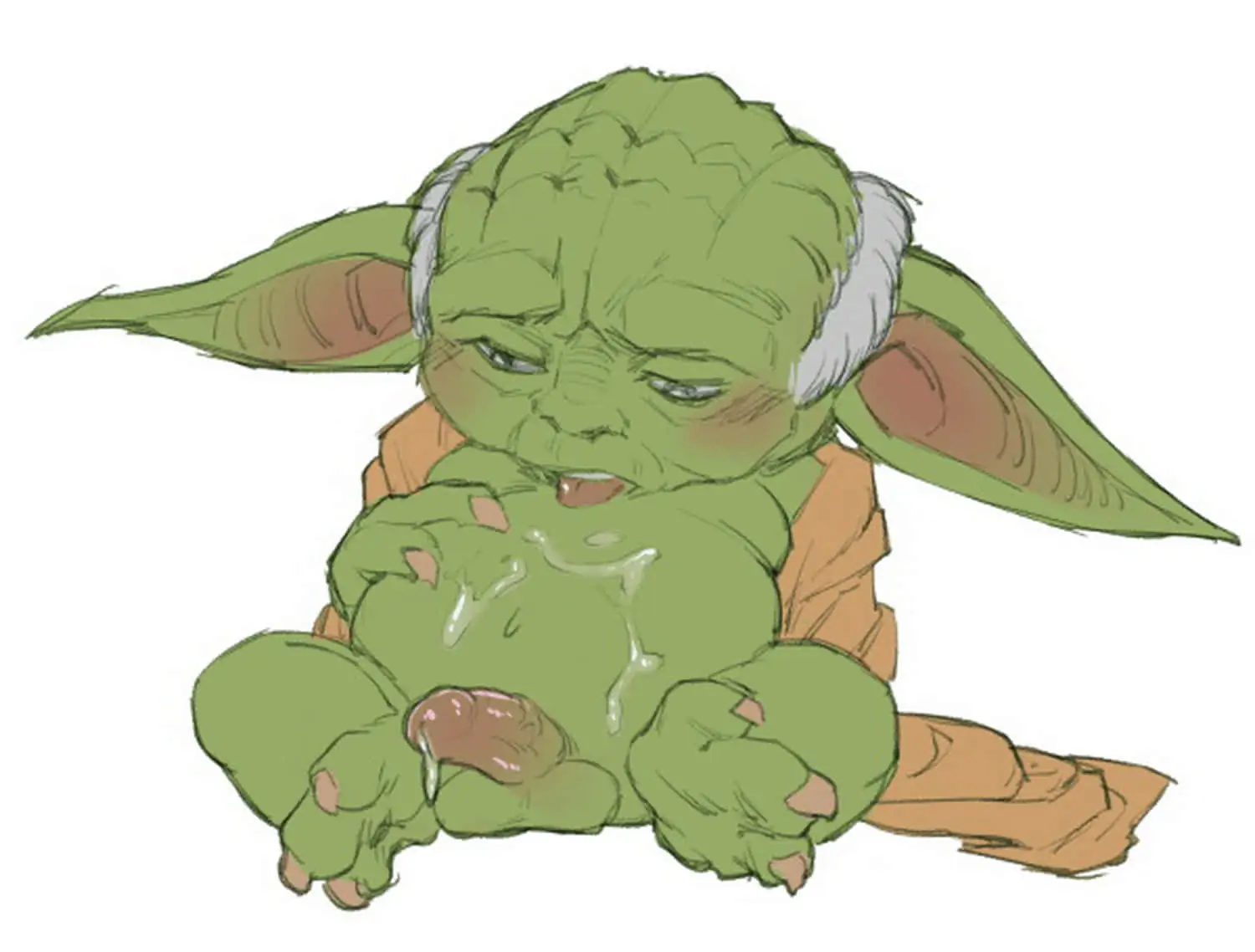 Yoda Cum On Stomach Alien Solo Cum Penis