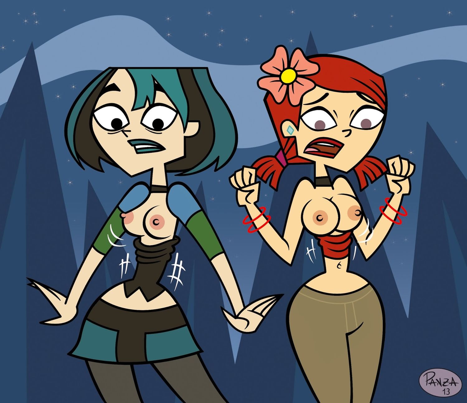 Gwen TDI and Zoey Tdi Exposed Breasts Tits