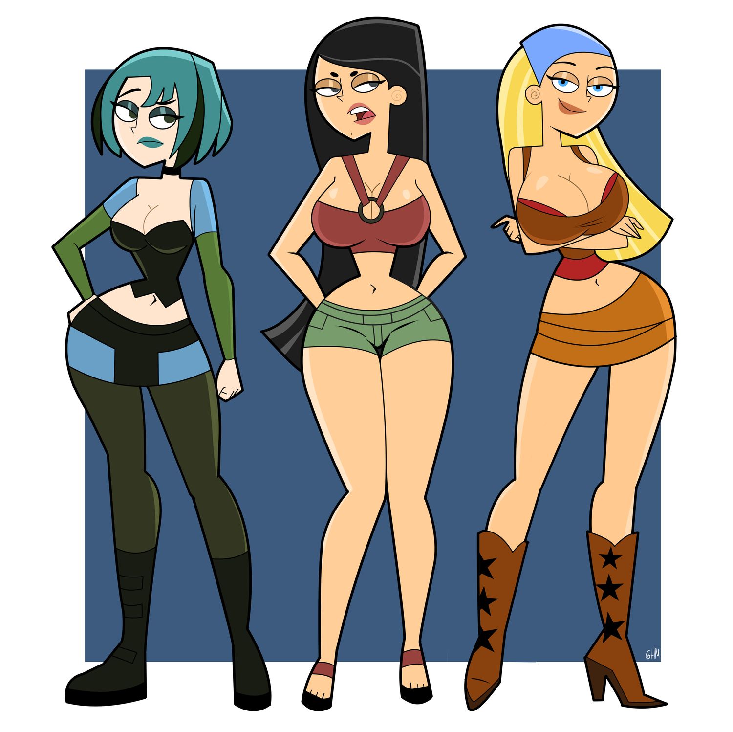 Lindsay TDI and Gwen Tdi Posing Big Breast Blonde Curvy