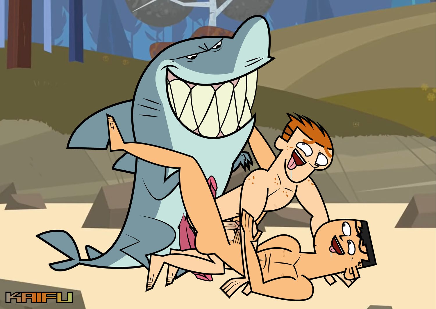 Scott TDI and Fang Total Drama Island Zoo Gay