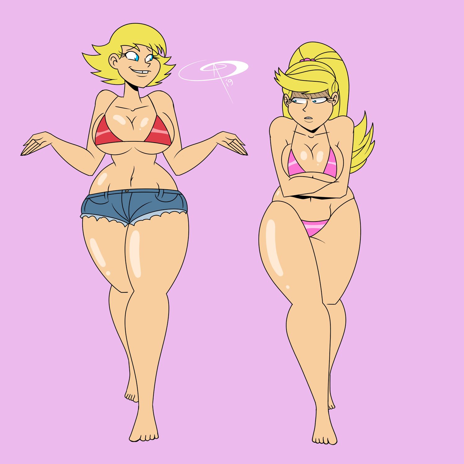 Lana Loud and Lola Loud Curvy Legs Blonde Tits Thicc Big Breast