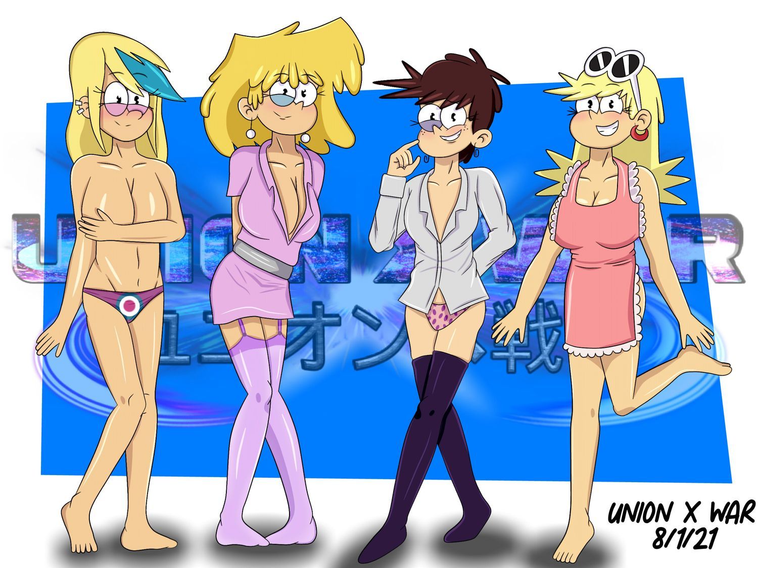 Leni Loud and Lori Loud Female Only Busty Panties Big Breast