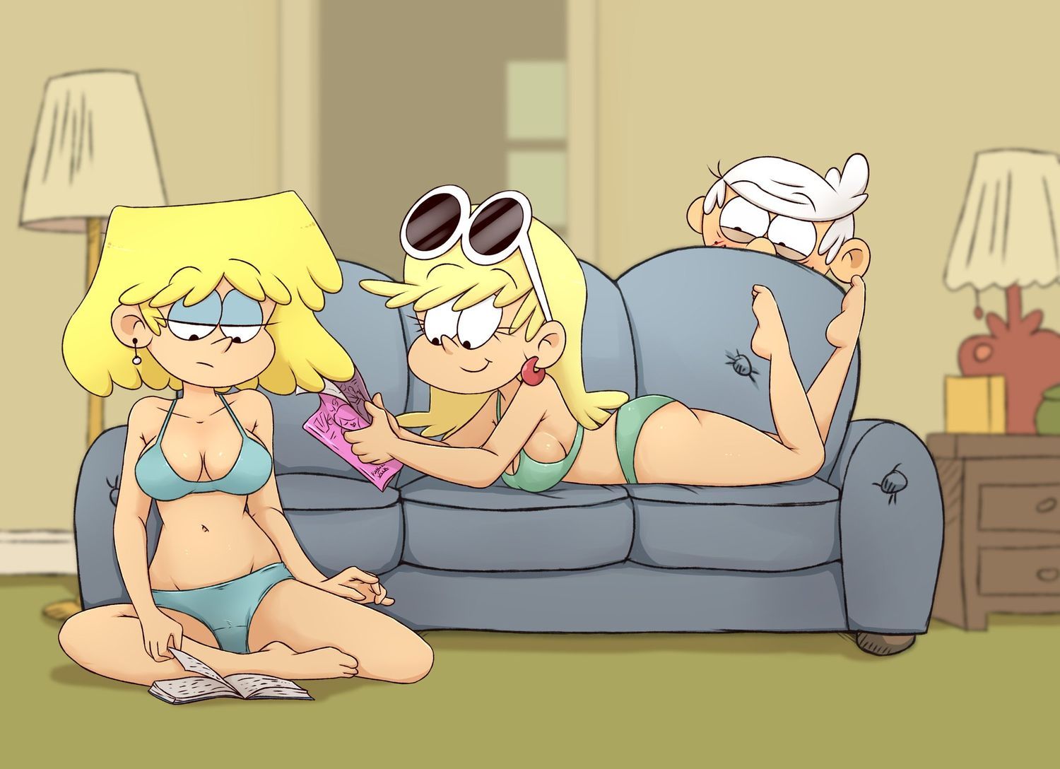 Lincoln Loud and Leni Loud Big Breast Busty Curvy Tits