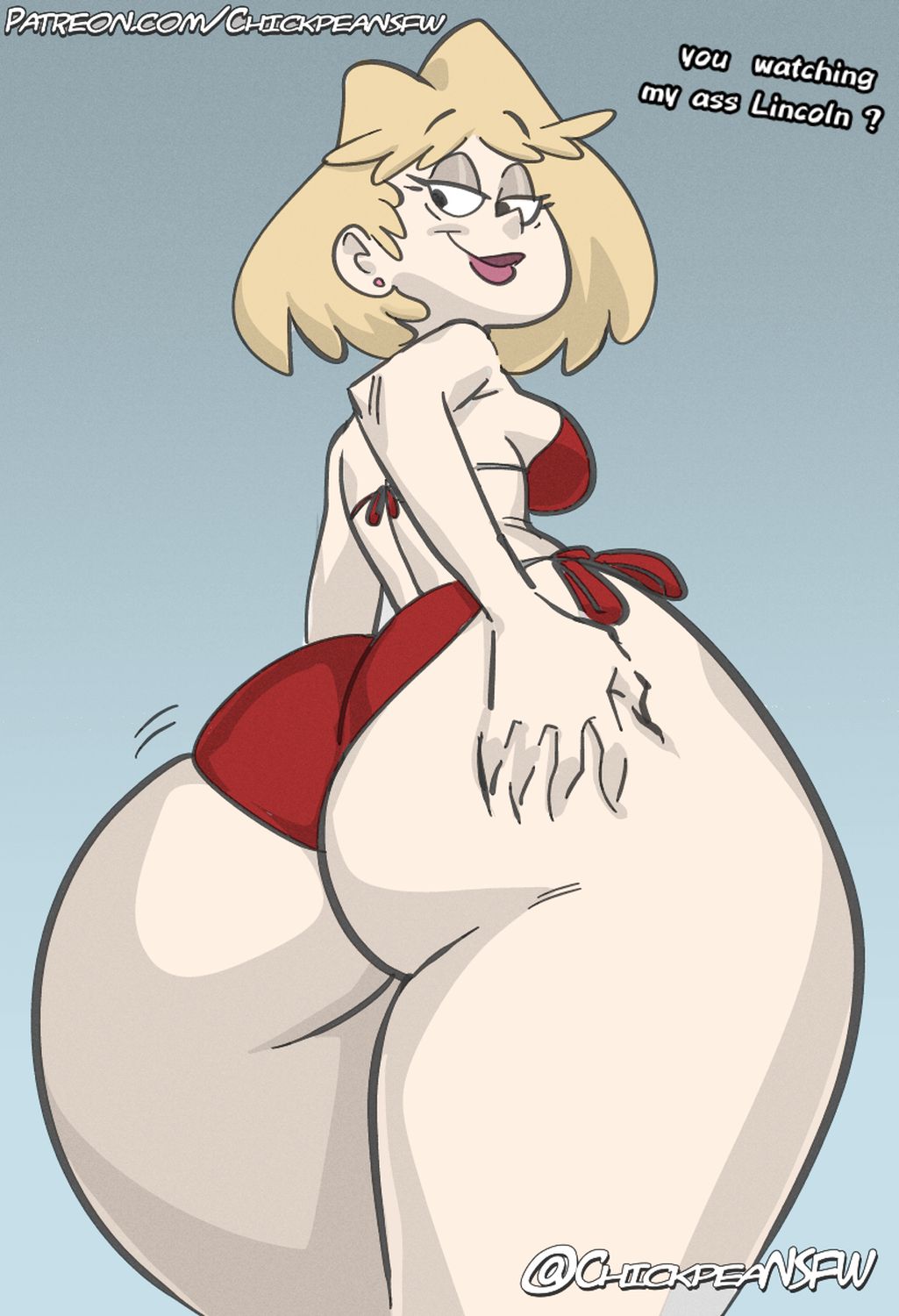 Lincoln Loud and Rita Loud Hand On Butt Swimsuit Fat Ass