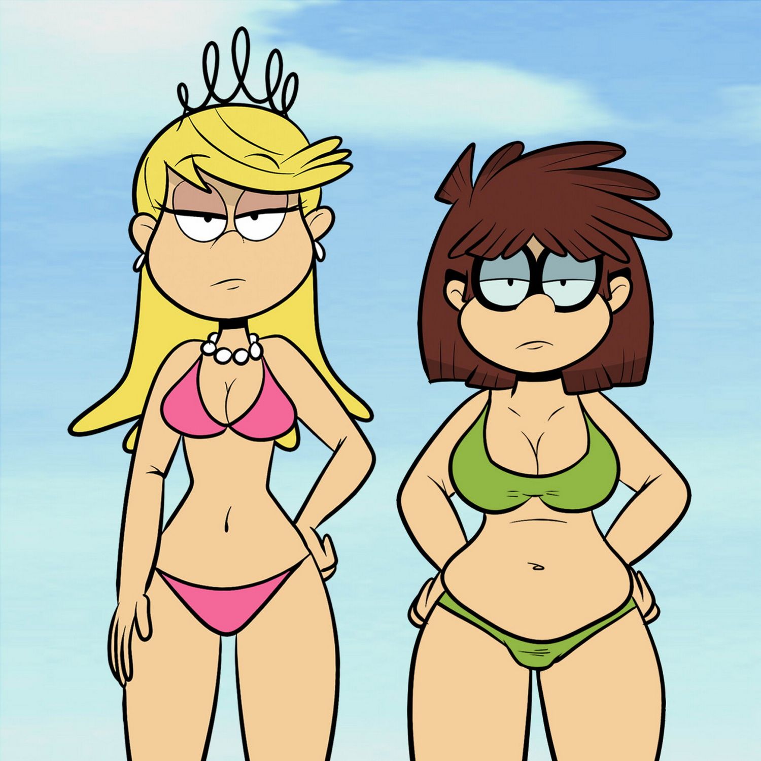 Lola Loud and Lisa Loud Tits Female Only