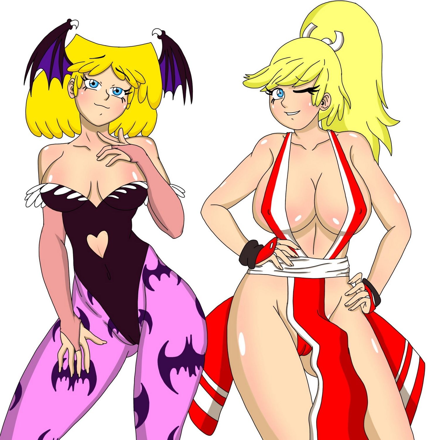 Lori Loud and Leni Loud Half Naked Female Only Blonde Big Breast