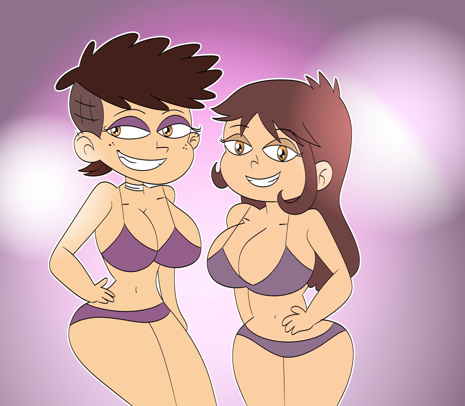 Luna Loud and Lyra Loud Tits Panties Female Only Big Breast