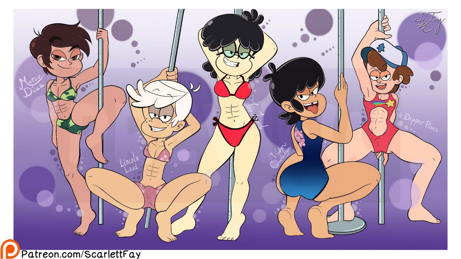 Marco Diaz and Dipper Pines Femboy Swimsuit Crossdressing