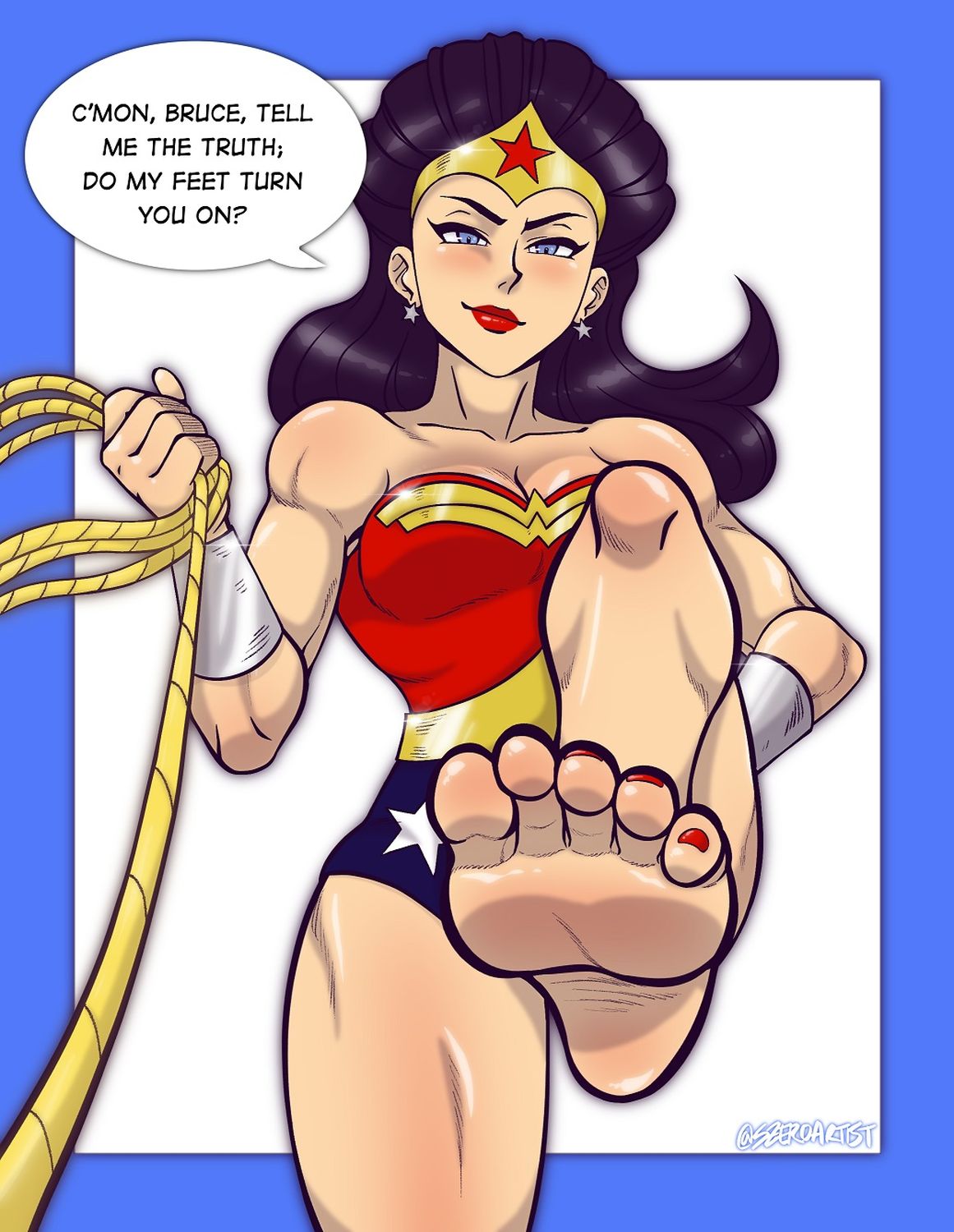 Diana Prince and Batman Feet Muscular Female Foot Fetish Pov Femdom