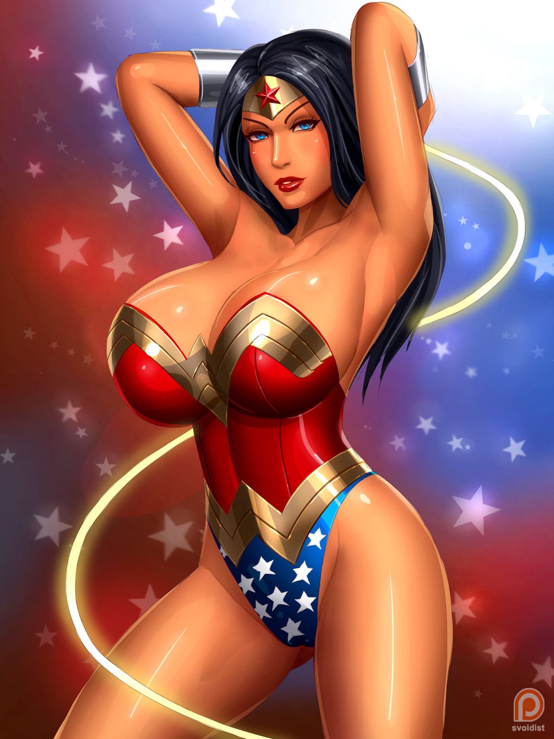 Diana Prince and Wonder Woman Big Breast Female Only Solo Horny