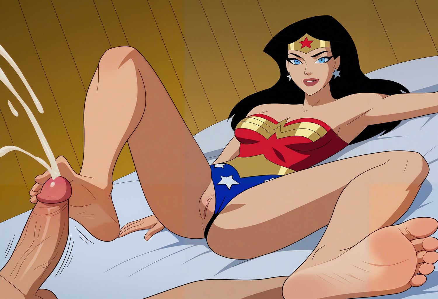 Diana Prince and Wonder Woman Cumming Cum Penis Femdom Superheroine